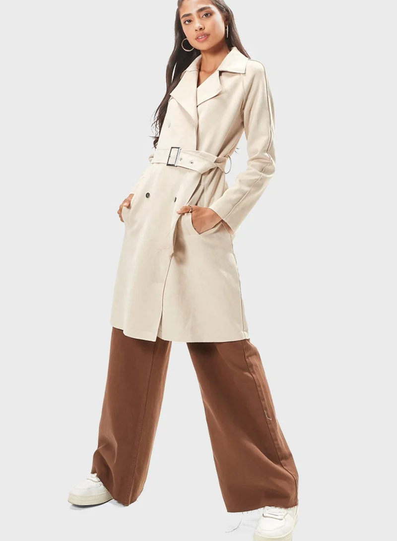 Lee Cooper Double Breasted Belted Coat