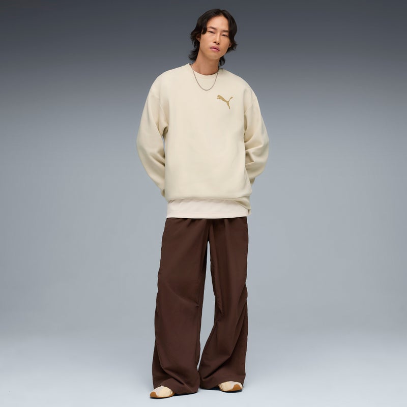 بوما سويت شيرت Essentials واسع ومزين بشعار PUMA Cat المطوّر للرجال - Image 3