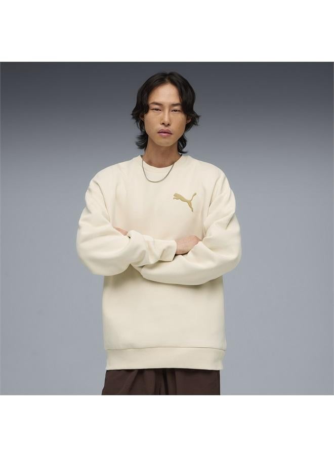 بوما سويت شيرت Essentials واسع ومزين بشعار PUMA Cat المطوّر للرجال - Image 1