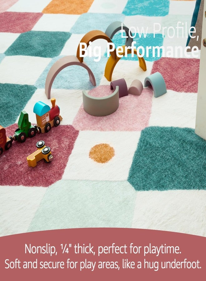 jinchan Kids Washable Indoor Area Rugs Non Slip Modern Soft Living Room Diamond Rug Holiday Decor for Kids Room Dining Room Bedroom Confetti on Cream - Image 5