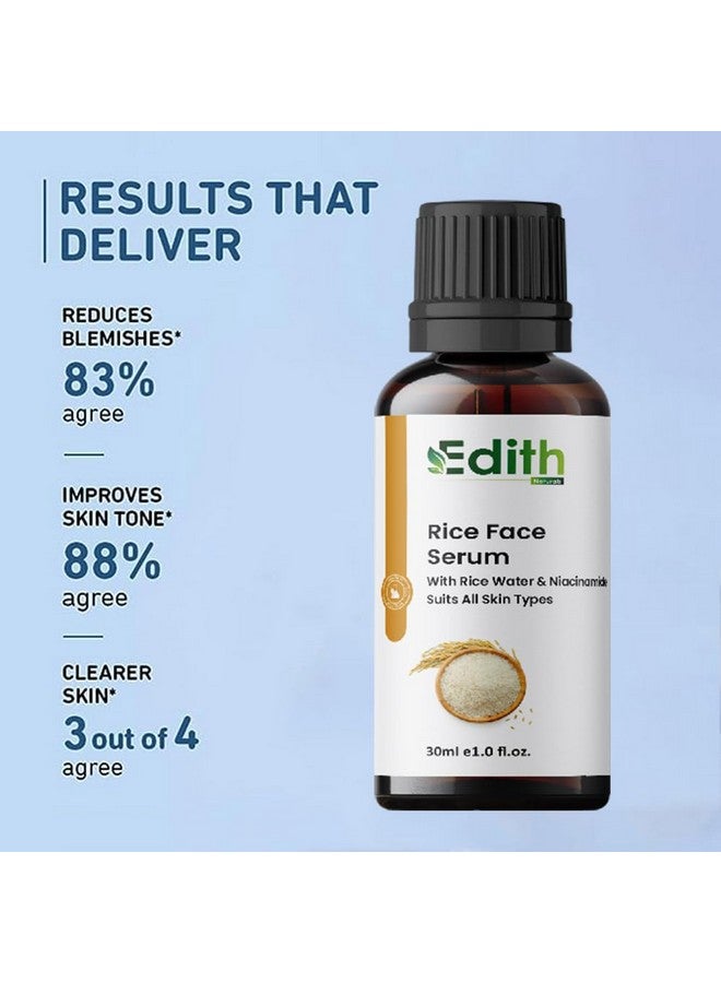 EDITH سيروم الوجه إيديث ناتشورالز 10% نياسيناميد لبشرة صافية ومشرقة | يخفف البقع الداكنة | مع ماء الأرز | خفيف الوزن | مختبر جلدياً | لجميع أنواع البشرة | للنساء والرجال | 30 مل - Image 2