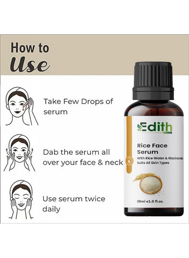EDITH سيروم الوجه إيديث ناتشورالز 10% نياسيناميد لبشرة صافية ومشرقة | يخفف البقع الداكنة | مع ماء الأرز | خفيف الوزن | مختبر جلدياً | لجميع أنواع البشرة | للنساء والرجال | 30 مل - Image 5
