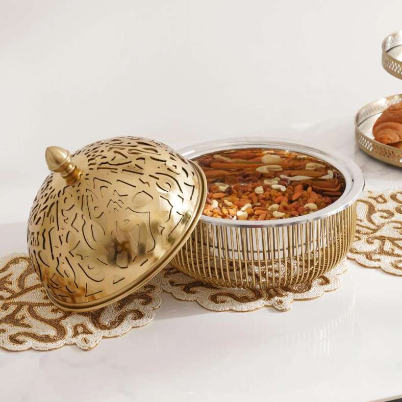 Pan Home Darla Food Warmer Dia32x33cm - Gold - 172MDS9900018 - Image 1