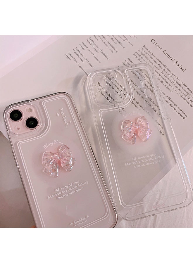 Compatible with iPhone 15 Cute 3D White Heart Ultra Thin Transparent Aesthetic Design Women Girl Camera Lens Protective Phone Case - Image 4