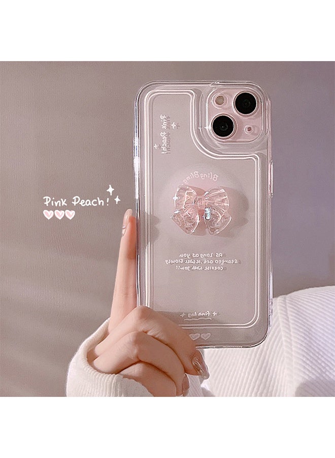 Compatible with iPhone 15 Cute 3D White Heart Ultra Thin Transparent Aesthetic Design Women Girl Camera Lens Protective Phone Case - Image 5