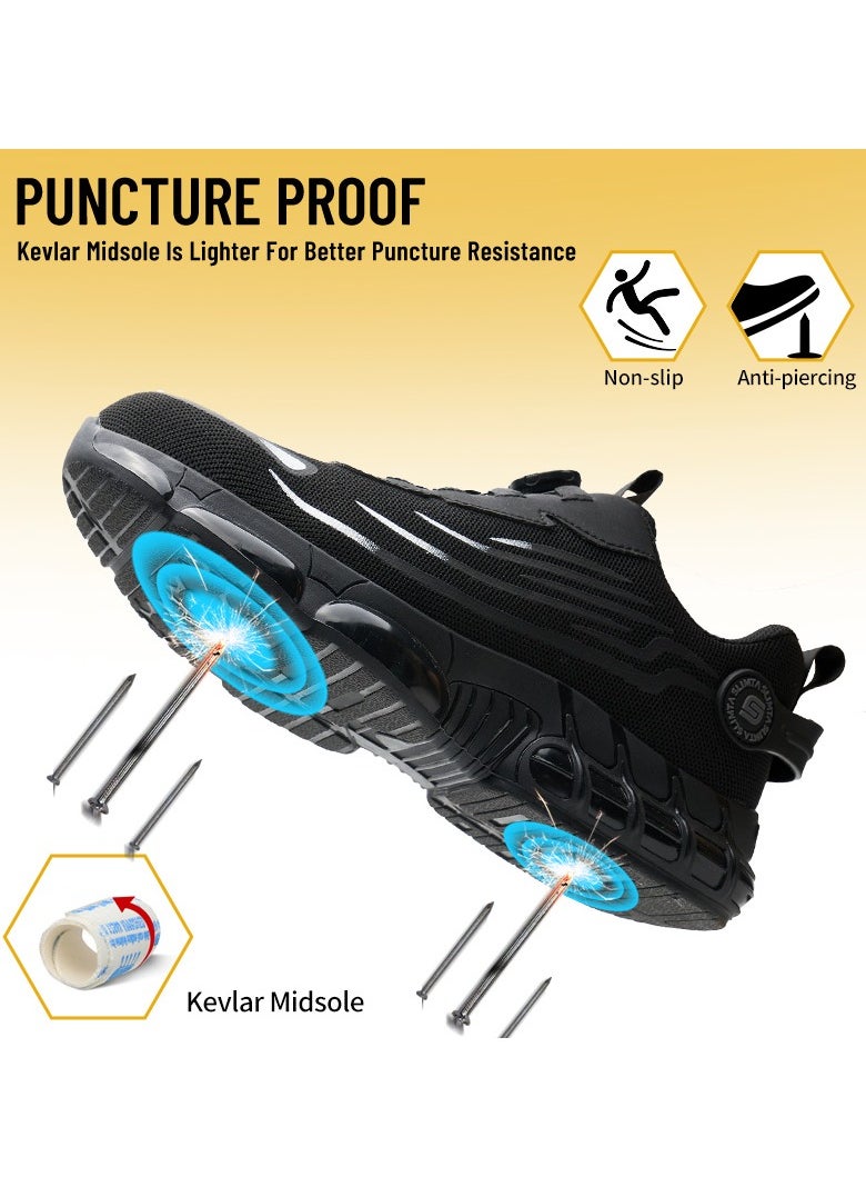 SLIMTA - SLIMTA® S804 Steel Toe Safety Shoes for Men & Women, Lightweight Breathable Non-Slip Puncture-Resistant Work Sneakers - Image 1