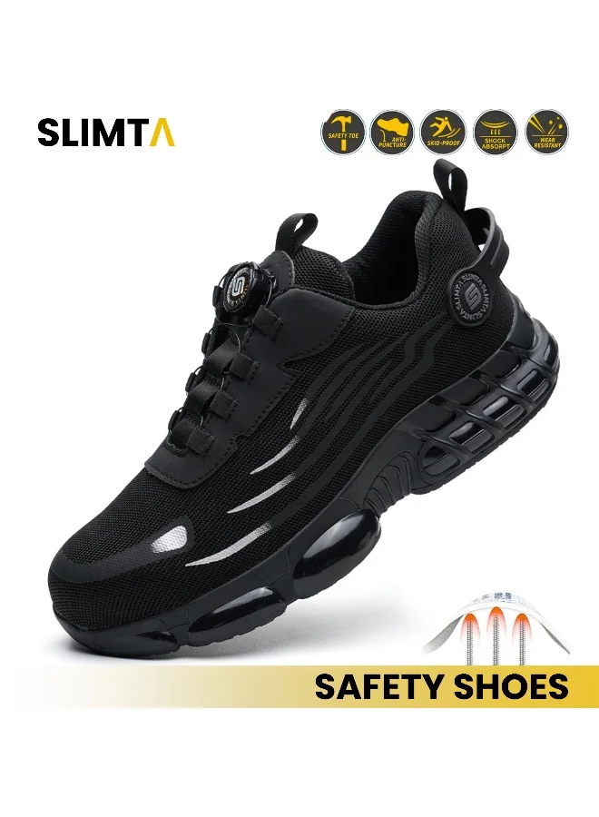 SLIMTA SLIMTA® S804 Steel Toe Safety Shoes for Men &amp; Women, Lightweight Breathable Non-Slip Puncture-Resistant Work Sneakers