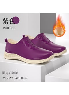 Generic Fashion Ankle Rain Boots Waterproof Non-Slip for WomenS320 purple [fleece-lined fixed]] S320 purple [fleece-lined fixed]] 