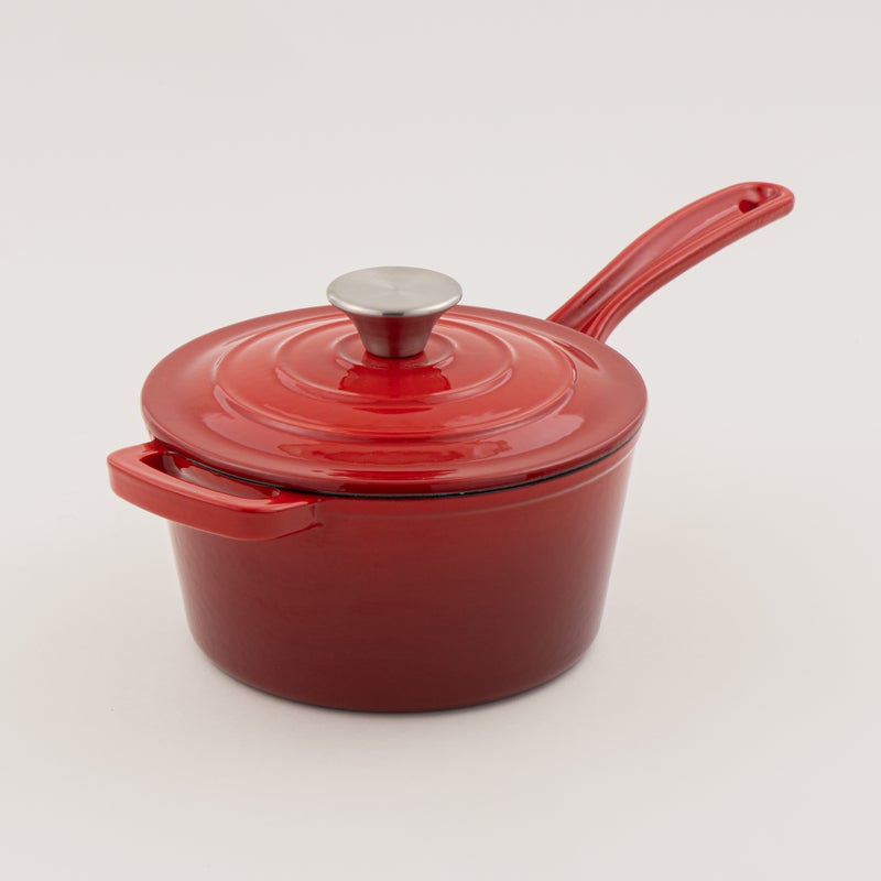 ألبرتو قدر صوص من الحديد الزهر المطلي بالمينا 2 لتر، أحمر - Image 1