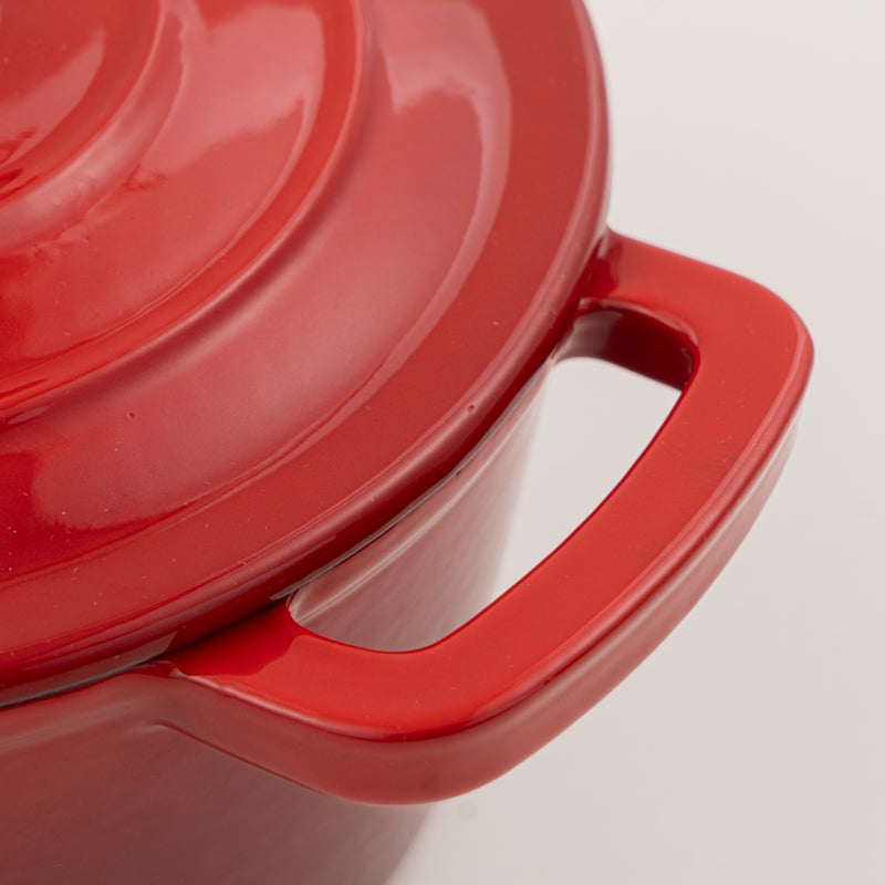 ألبرتو قدر صوص من الحديد الزهر المطلي بالمينا 2 لتر، أحمر - Image 4