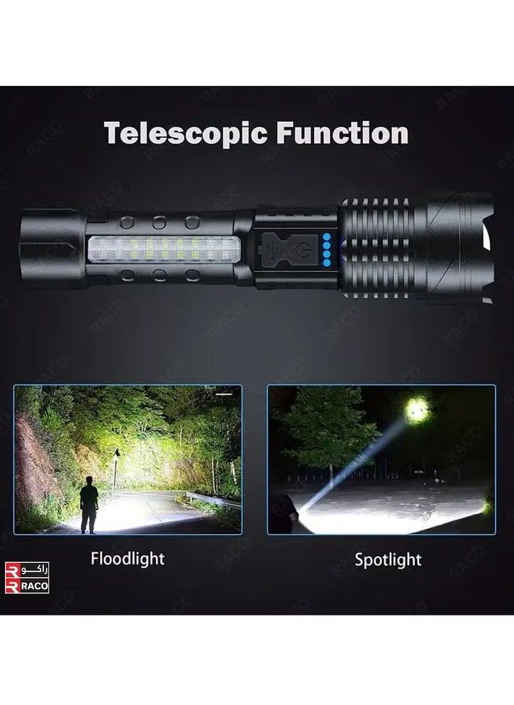 Flashlight Strong Light Outdoor Camping Usb Lighting 7 Light Modes Flashlight 1500ml with COB