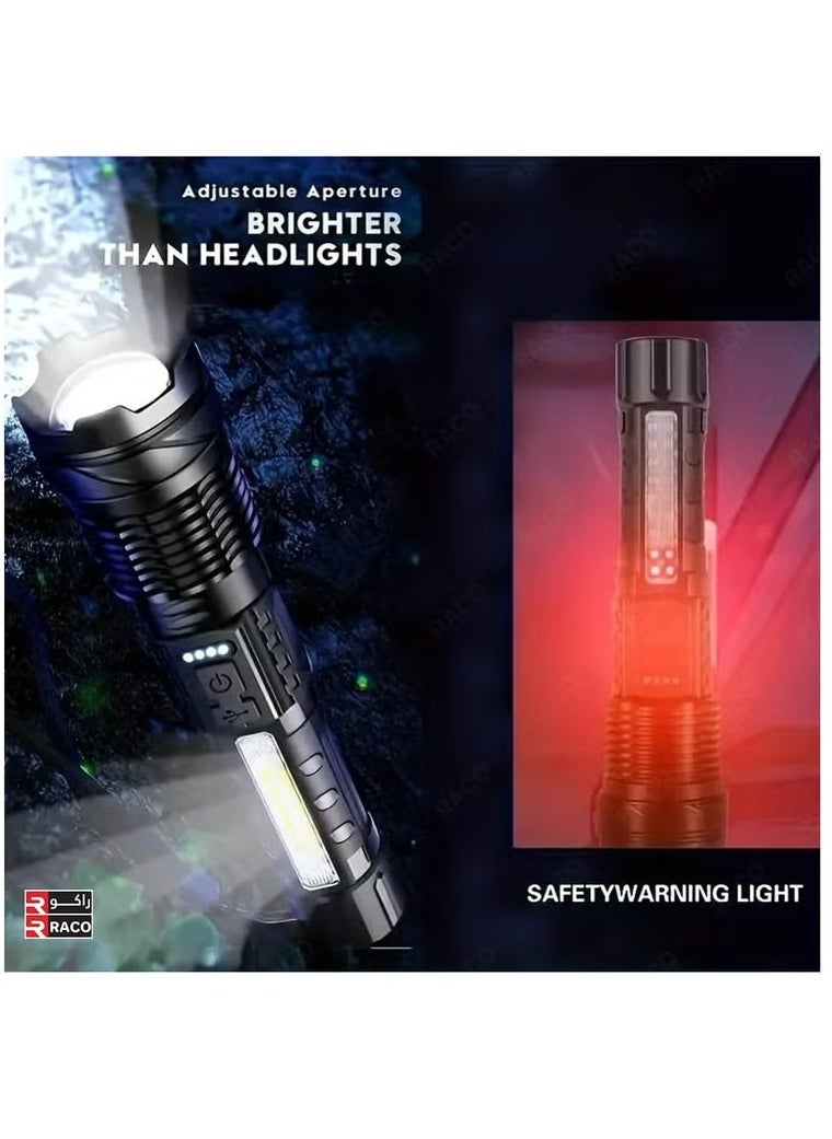Flashlight Strong Light Outdoor Camping Usb Lighting 7 Light Modes Flashlight 1500ml with COB