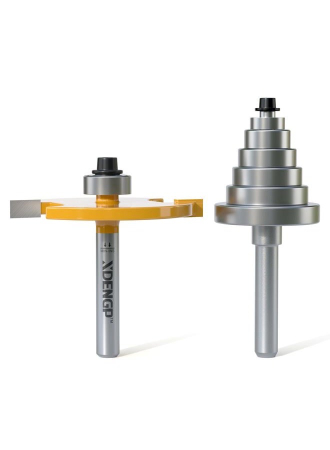 XDENGP Rabbet Router Bit Set 1/4 Shank, Rabbeting Router Bits 1pcs with 6 Bearings for Interchangeable and Adjustable Multi Depths Cutter 1/8", 1/4", 5/16", 3/8", 7/16", 1/2" - Image 1