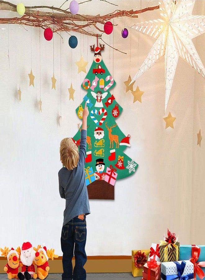 OurWarm DIY Felt Christmas Tree for Kids, 3ft Christmas Tree with 30pcs Glitter Ornaments for Kids Xmas Gifts Christmas Door Wall Hanging Decorations - Image 5
