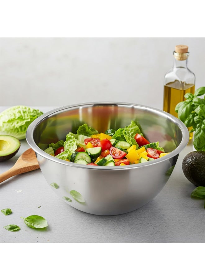 ايست من نون 3 قطع من أوعية دائرية قابلة للتكديس من الفولاذ المقاوم للصدأ مقاس 18/22/26 سم للطهي أو الخبز - Image 3