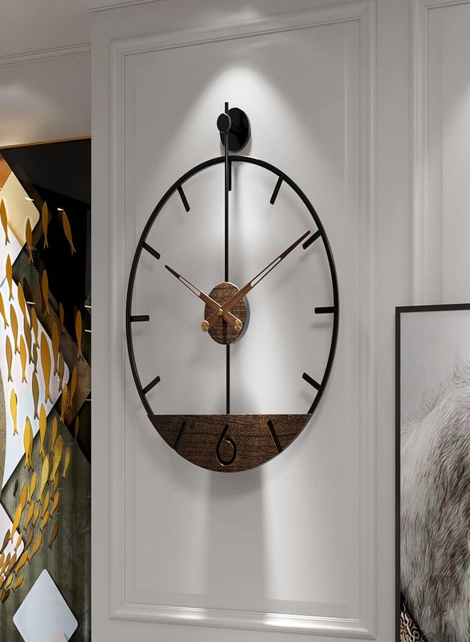 DAYDAYART Modern Wood Walnut Dial Wall Clock, 15.8IN - Image 1