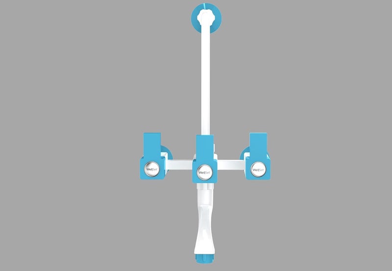 Well Set PTMT Wall Mixer With Provision For Over Head Shower and Long Bend Pipe - Image 3