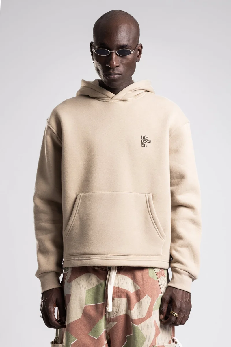 Catch Embossed Printed Hooded Sweatshirt