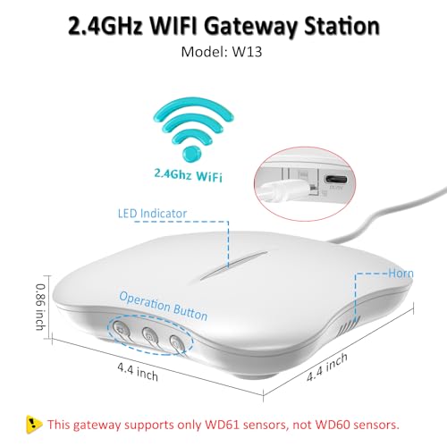 METAK WiFi Water Leak Detector for Home with App Notification, 1 Gateway + 1 WD61 Sensor, 120dB Water Flood/Drip Alarm for Basement/Kitchen/Bathroom/Toilet/Laundry Room, Sink/Drain/Pipe/Faucet Leakage Alert - Image 3