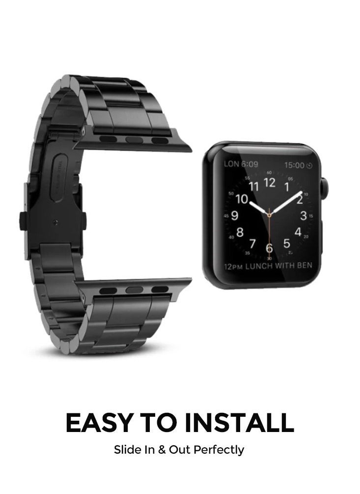 JAJEEK Stainless Steel Strap for iWatch 49mm, 46mm, 45mm, 44mm, 42mm – Blue Metal Replacement Band for Apple Watch Ultra 3, Ultra 2, Ultra, Series 10, 9, 8, 7, SE, 6, 5, 4, 3, 2, 1 – Durable, Adjustable, Elegant Design - Image 3