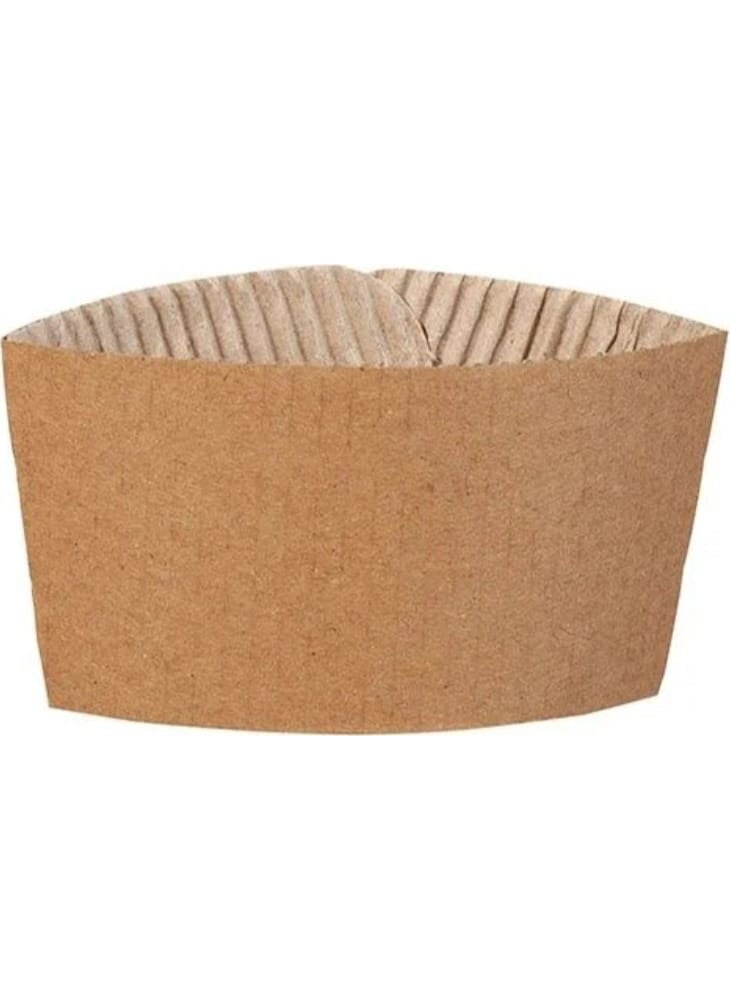 Kraft 8oz - 9oz - 12OZ Cardboard Cup Sleeve - 50 Pieces  - Image 2