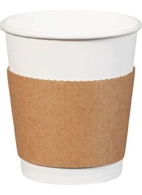 Kraft 8oz - 9oz - 12OZ Cardboard Cup Sleeve - 50 Pieces  - Image 1