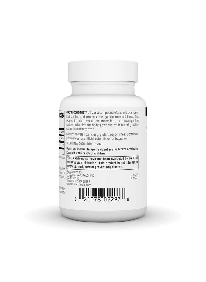 Source Naturals سورس ناتشورالز غاستريك سوتhe زنك إل-كارنوزين* - 120 كبسولة نباتية - Image 3