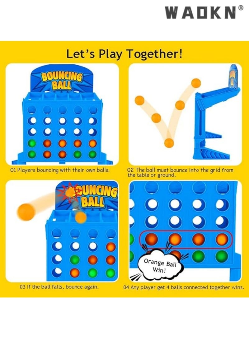WAOKN Bounce Balls Shots Game,Bounce 4 in a Row Interactive Fun Toy, Ideal for Family Gatherings and Parties, Engaging Game for Kids and Adults Alike, Perfect Entertainment for Travel and Home Use - Image 3