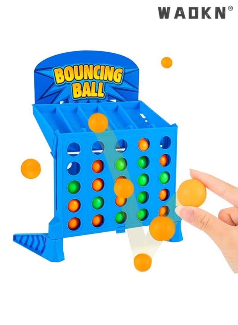 WAOKN Bounce Balls Shots Game,Bounce 4 in a Row Interactive Fun Toy, Ideal for Family Gatherings and Parties, Engaging Game for Kids and Adults Alike, Perfect Entertainment for Travel and Home Use - Image 1