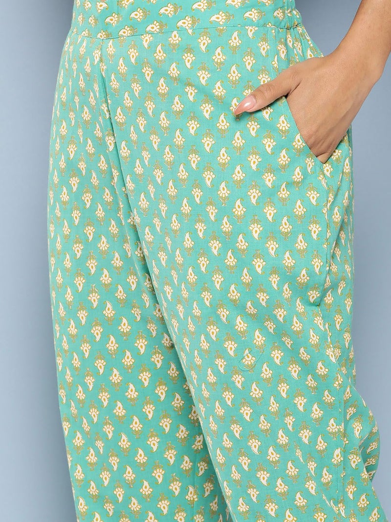 Libas Women's Pure Cotton Kurta Sets (34234_Green_S) - Image 5