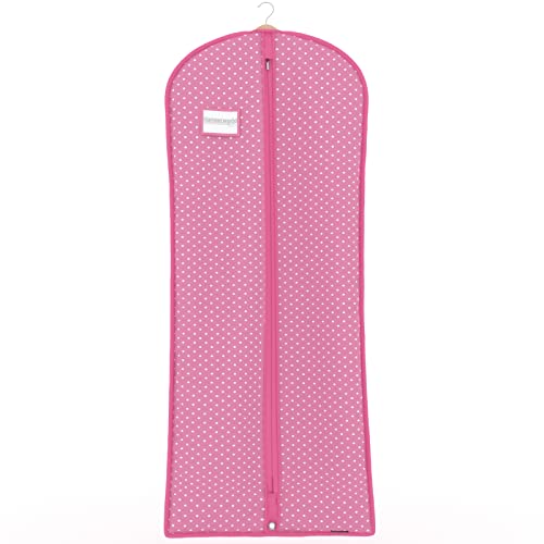Hangerworld Breathable Clothes Cover 152 cm Pink/White Polka Dot Clothes Cover - Image 1