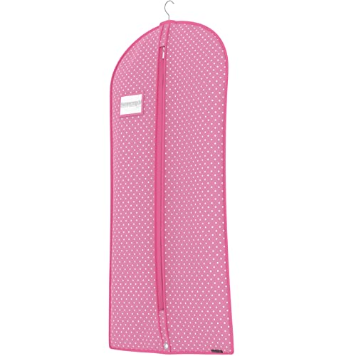 Hangerworld Breathable Clothes Cover 152 cm Pink/White Polka Dot Clothes Cover - Image 4