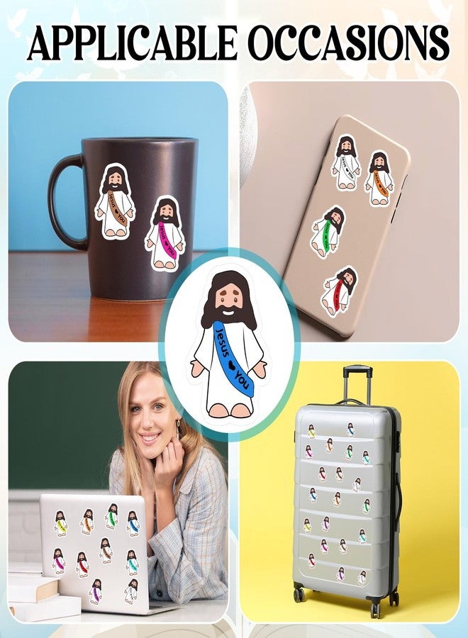 Bememo 200 Pcs Jesus Stickers Little Jesus Original Design Christian Religious Stickers for Sunday School, Church, Vacation Bible School, Bible Classes (Love You, White) - Image 5