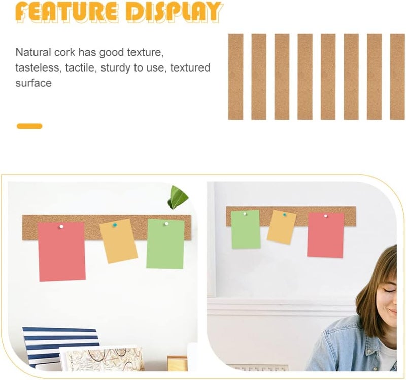 كلاراكو شرائط لوحة إعلانات ذاتية اللصق من كلاركو، 8 قطع، شريط لوحة إعلانات، شريط لوحة مذكرات، شريط لوحة إعلانات قابل للتوصيل، شريط مذكرات، شريط لوحة إعلانات، لوحة دبابيس، أدوات منزلية، مكتب، لباد، فلين - Image 2