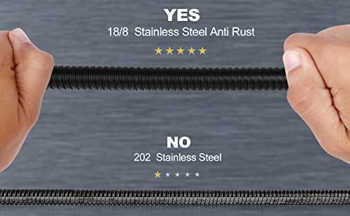 Prem's Prems Black Flexible Tube Shower 304 Grade Stainless Steel Hose PipeHand Shower TubeHealth Faucet Pipe Jet Spray Tube 10 Meter Black - Image 3