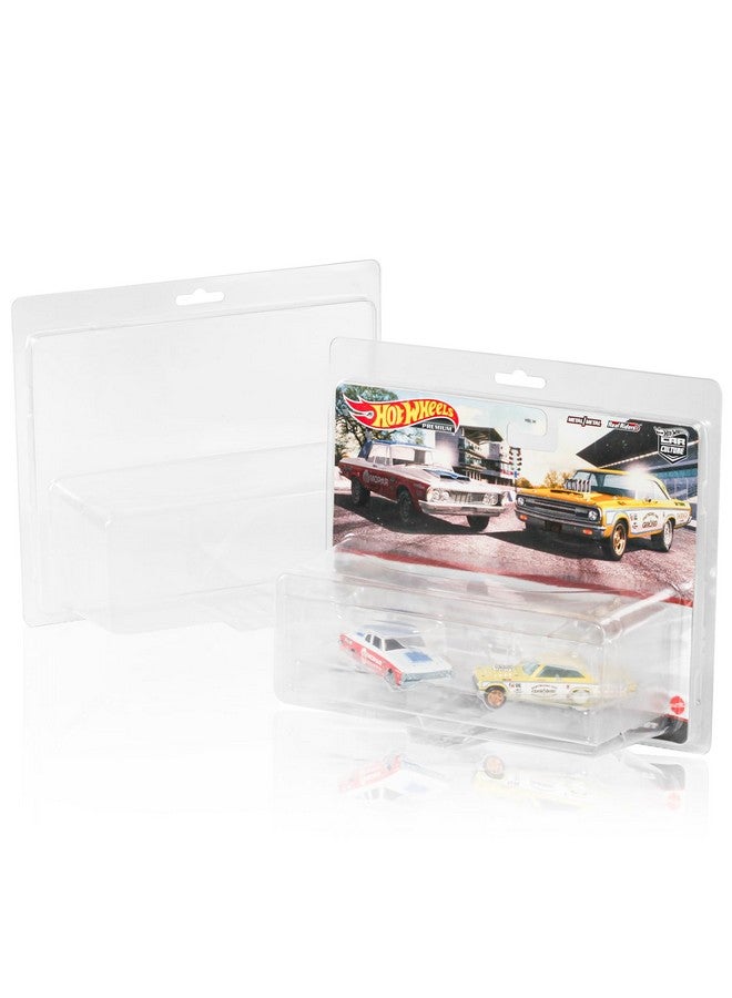 baskiss 10 Pack Clear Protectors Compatible with Hot Wheels Premium 2-Pack - 0.75mm Ultra Thick PET Clamshell Display Cases & Storage Blister Protective Covers  - Image 1