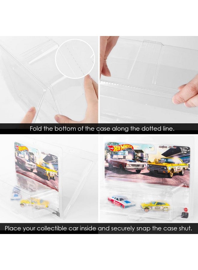 baskiss 10 Pack Clear Protectors Compatible with Hot Wheels Premium 2-Pack - 0.75mm Ultra Thick PET Clamshell Display Cases & Storage Blister Protective Covers  - Image 2