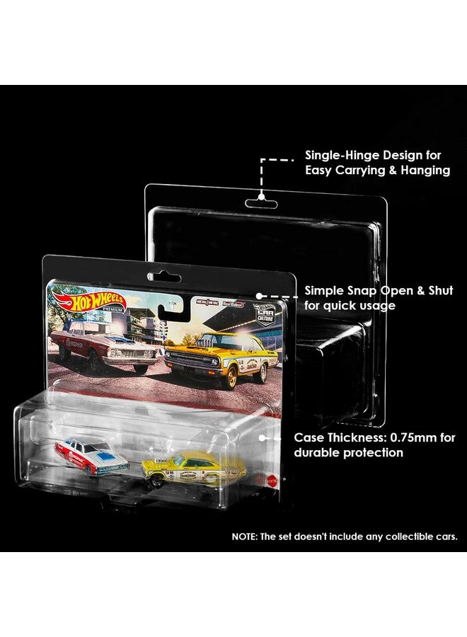 baskiss 10 Pack Clear Protectors Compatible with Hot Wheels Premium 2-Pack - 0.75mm Ultra Thick PET Clamshell Display Cases & Storage Blister Protective Covers  - Image 5