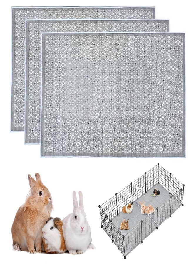 كاثسون مجموعة كاتسون من 3 قطع من بطانات أقفاص الأرانب، قابلة للغسل، مقاس 31 بوصة × 47 بوصة، قابلة لإعادة الاستخدام، بطانة قفص خنازير غينيا، سجادة أرضية ناعمة للأرانب، سجادة أرانب مانعة للانزلاق، سجادة فائقة الامتصاص للأرانب، مناسبة للهامستر والنموس وجميع الحيوانات الصغيرة. - Image 1
