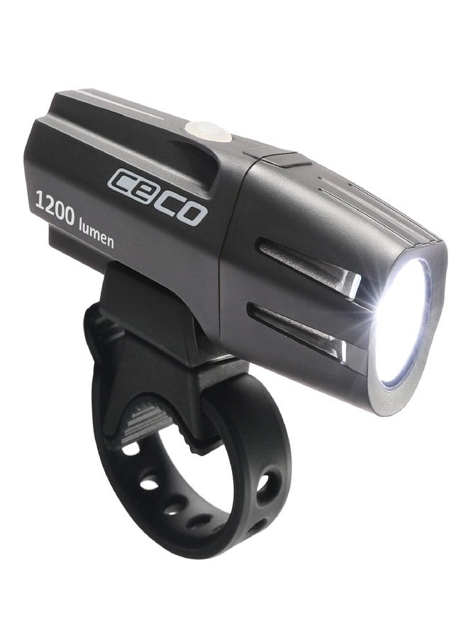 CECO-USA: 1,200 Lumen USB Rechargeable Bicycle Headlight - FLEXIBLE MOUNT VERSION- Tough & Durable IP67 Waterproof & FL-1 Impact Resistant- Super Bright Model F1200- For Commuter, Road, Mountain Bikes - Image 1