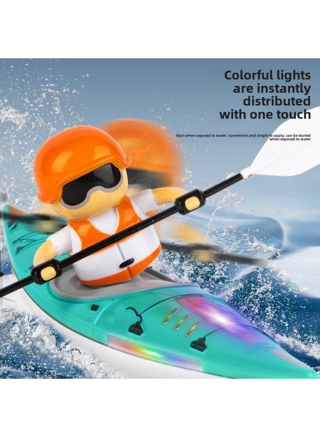 2.4 High Speed Remote Control Speedboat Wireless Charging Competition Children Dragon Boat Boat Boy Water Toy Boat-Color:♧☩―lemon Orange Dragon Boat Racing―☩♧-Specifications:♧☩―2 Remote Control Batteries + Charging Cable―☩♧ - Image 4