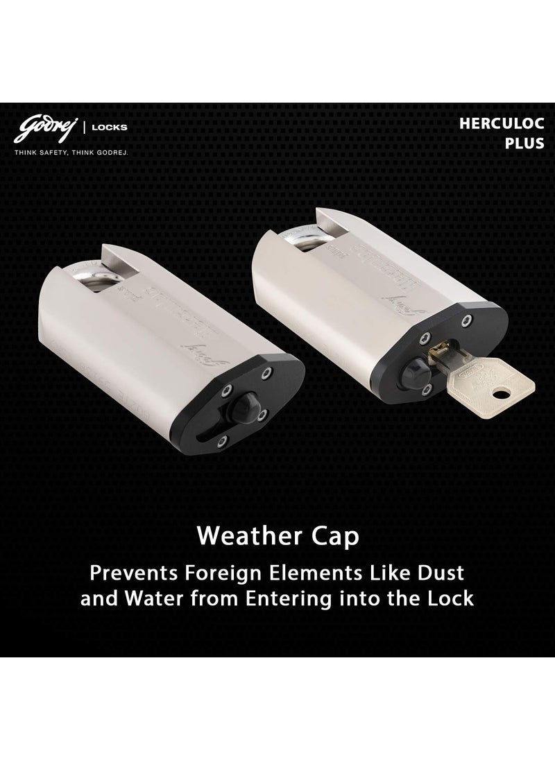 Godrej Locking Solutions and Systems Godrej Locking Solutions and Systems Herculoc Plus 4 Keys Padlock Silver Polished Finish Brass  - Image 5