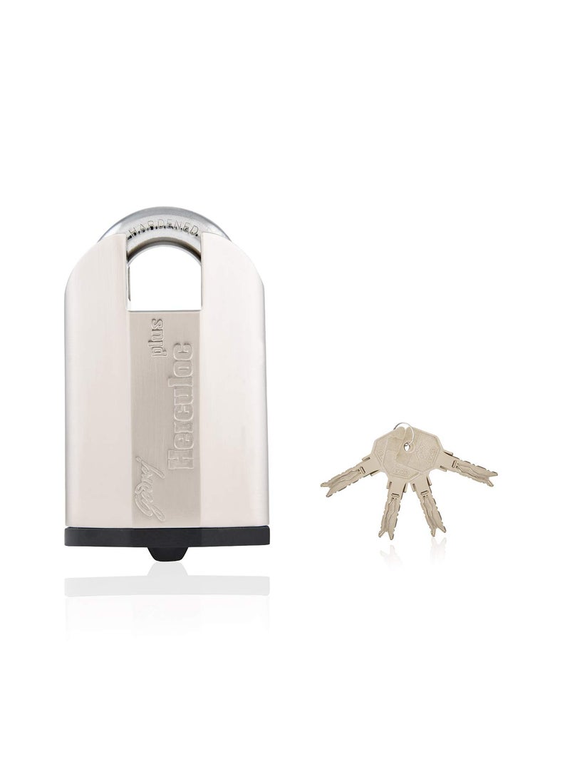 Godrej Locking Solutions and Systems Godrej Locking Solutions and Systems Herculoc Plus 4 Keys Padlock Silver Polished Finish Brass  - Image 1