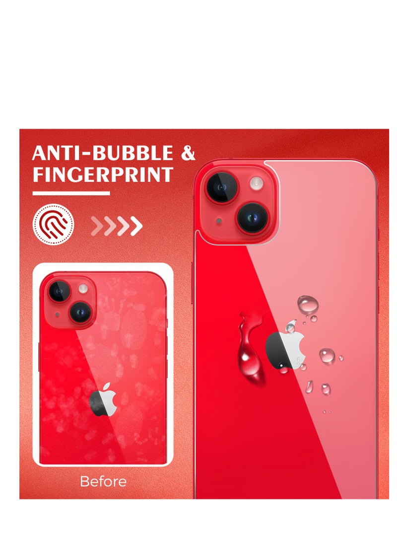 حامي الشاشة الخلفية لـ iPhone 14 Plus [2-Pack]، 14 Plus حامي الزجاج الخلفي ضد بصمة الأصابع / الخدش 9H صلابة رقيقة جداً 14 Plus حامي الشاشة الخلفية لـ iPhone 14 Plus (6.7 بوصة) - Image 3