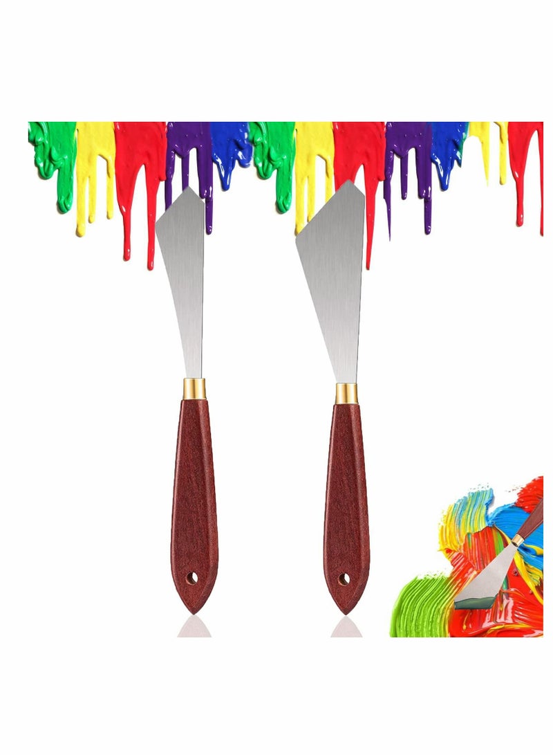 Painting Knife Set, Painting Mixing Scraper Stainless Steel Palette Knife, Painting Art Spatula with Wood Handle Art Painting Knife, Tools for Oil Canvas Acrylic Painting  - Image 1