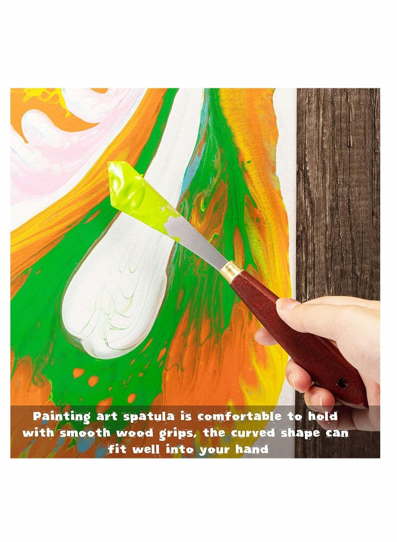 Painting Knife Set, Painting Mixing Scraper Stainless Steel Palette Knife, Painting Art Spatula with Wood Handle Art Painting Knife, Tools for Oil Canvas Acrylic Painting  - Image 2