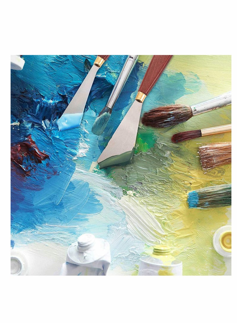 Painting Knife Set, Painting Mixing Scraper Stainless Steel Palette Knife, Painting Art Spatula with Wood Handle Art Painting Knife, Tools for Oil Canvas Acrylic Painting  - Image 5