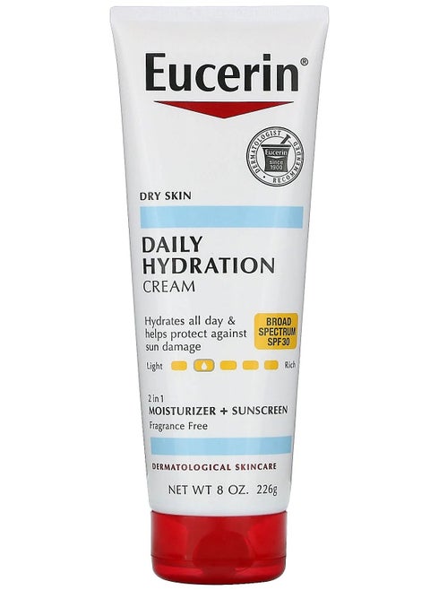 Eucerin, Daily Hydration Cream, SPF 30, Fragrance Free  , 8 oz (226 g)