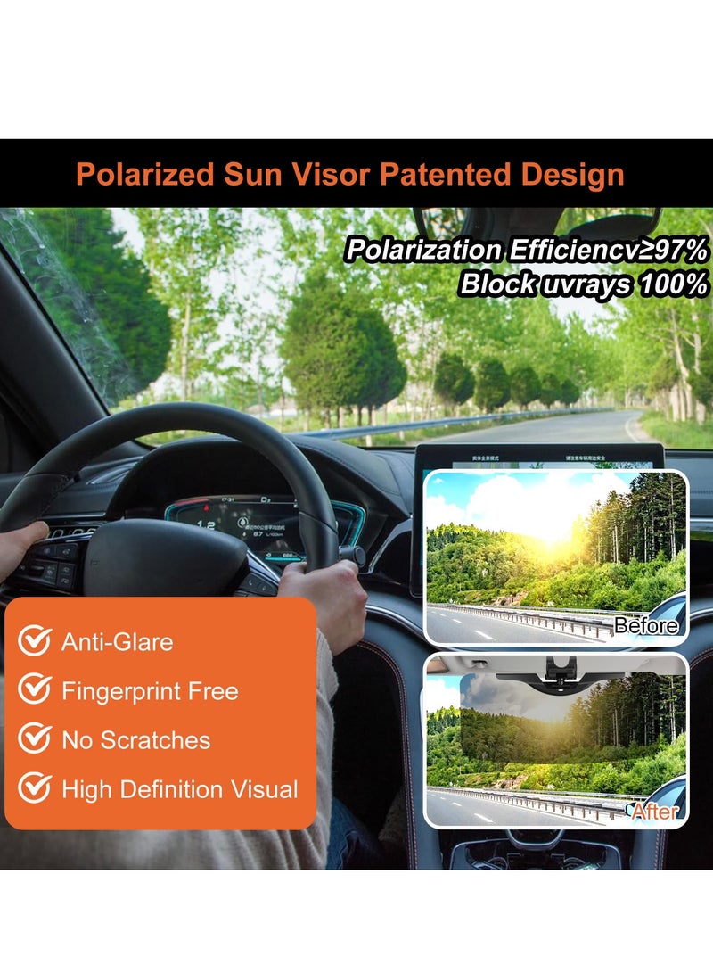 SYOSI Sun Visor Extender for Car, HD wear-Resistant PC Lens, Anti- Polarized/Anti-Glare Adjustable car Visor Extender, Protect from Glare, UV Rays, Snow Blindness for Safe Driving, Suitable for Cars, SUV  - Image 3