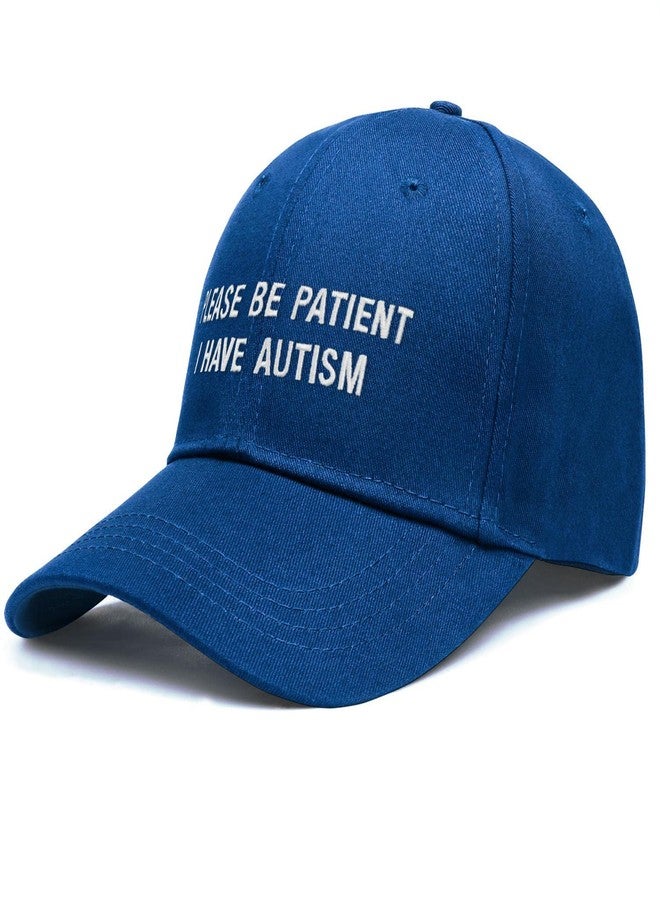 singwe Please Be Patientt I Have Autism Hat Blue Trucker Hat Snapback Baseball Cap Adjustable Embroidered Dad Hat for Men Women - Image 4